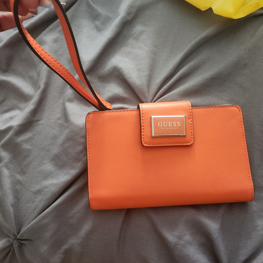 GUESS Orange Wristlet